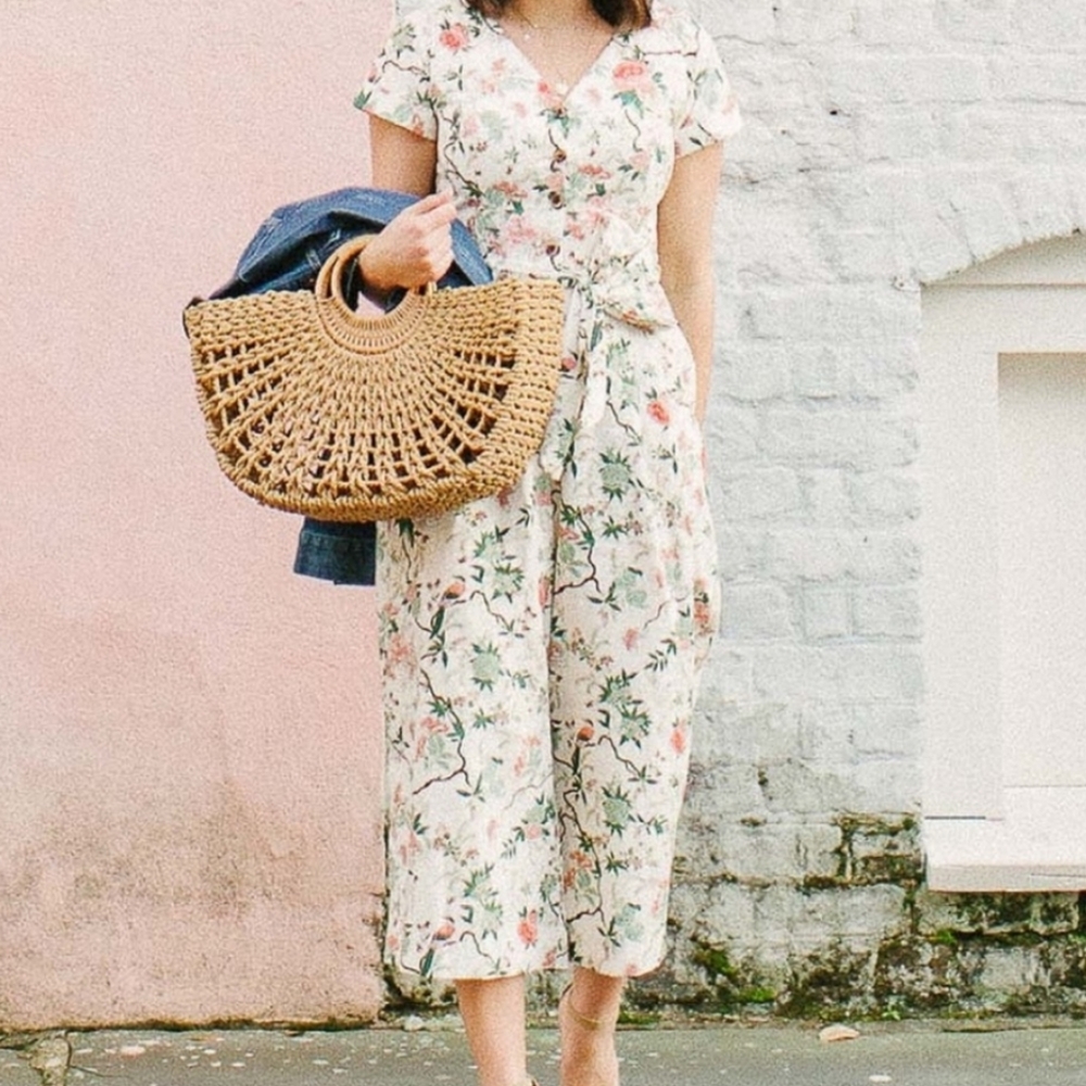 Gal Meets Glam Sophia Jumpsuit Floral Butterfly